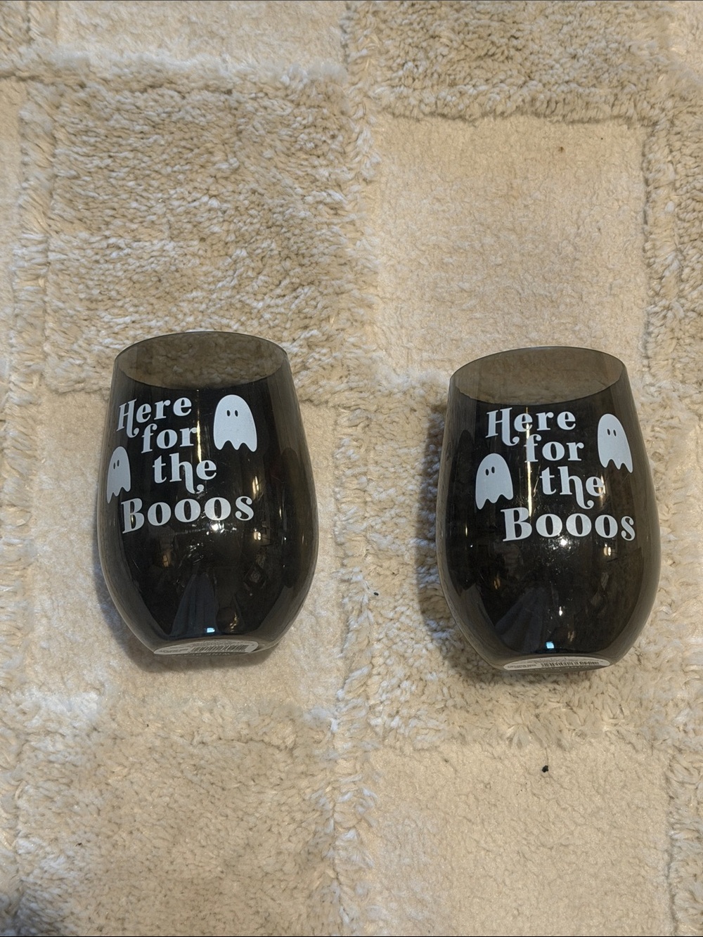 Here for the Boos Halloween Stemless Wine Glass - Black